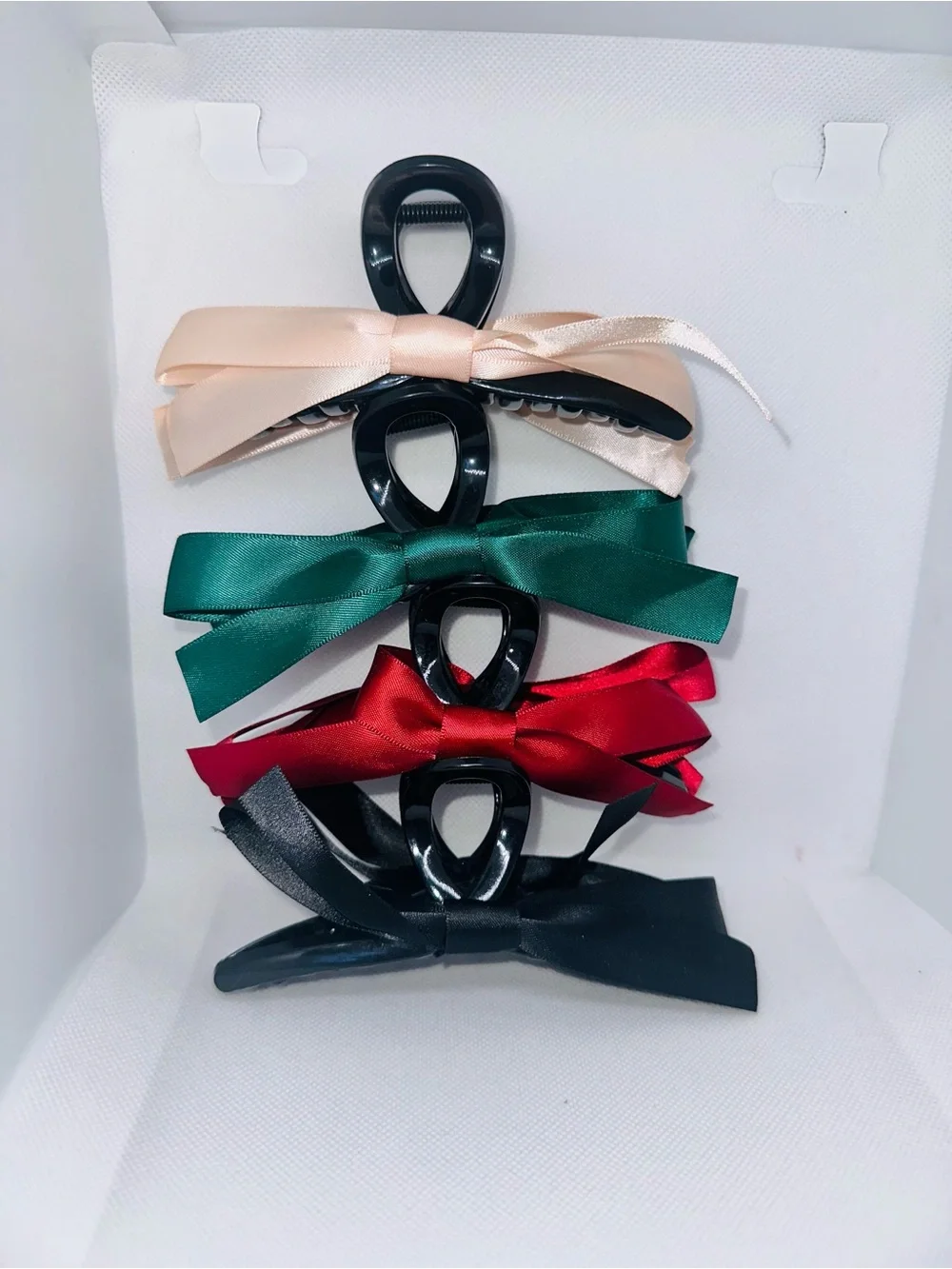 NIB 4pc Large Bow Hair Clip Pack